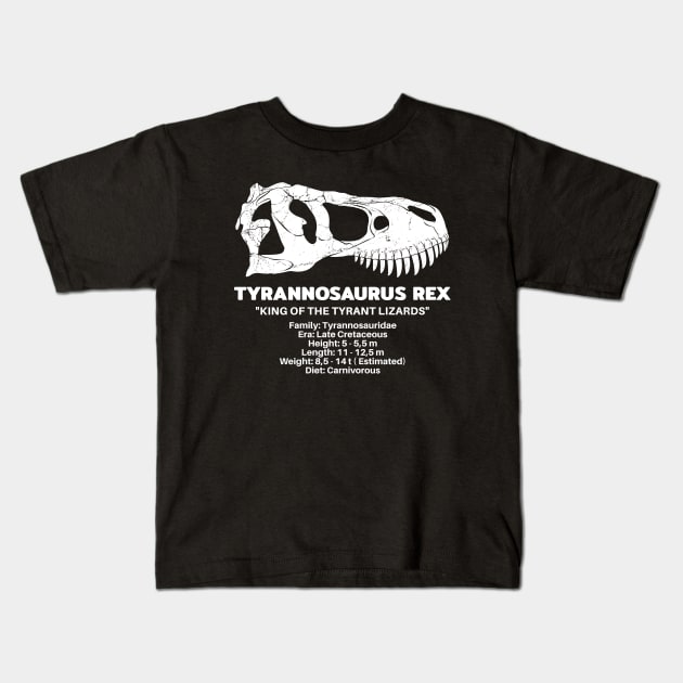Tyrannosaurus Rex Fact Sheet Kids T-Shirt by NicGrayTees
